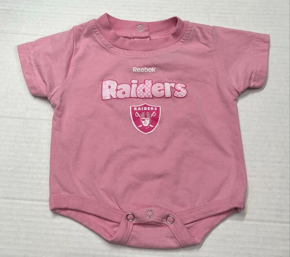 Team Apparel Reebok Kids Pink Raiders Bodysuit   Size 0/3 Months